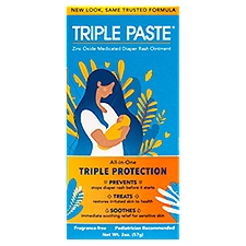 Triple Paste Zinc Oxide Medicated Diaper Rash Ointment, 2 oz