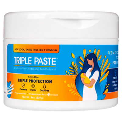 Triple Paste Zinc Oxide Medicated Diaper Rash Ointment, 8 oz