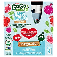 GoGo Squeez Happy TummieZ Organic Blend, Fruit & Veggies on the Go, 12.8 Ounce