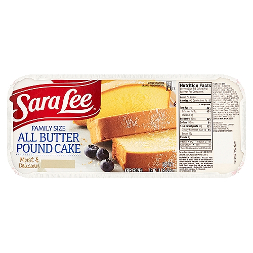 Made with high quality ingredients such as butter, sugar, and whole eggs, our pound cake has a fresh baked taste that feels like home.