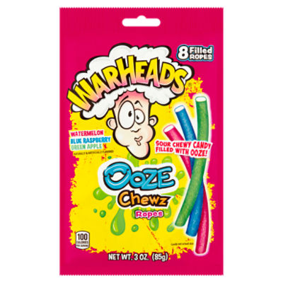 Warheads Ooze Chewz Ropes Candy, 8 count, 3 oz