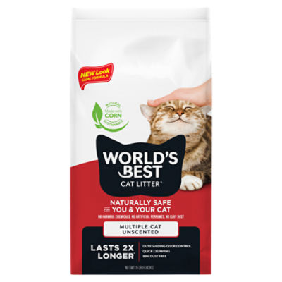 World's Best Cat Litter Multiple Cat Unscented Cat Litter, 15 lb