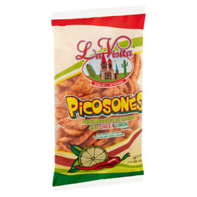 La Visita Picosones Fried Wheat Flour Snack with Chili and Lemon Flavoring, 3 oz