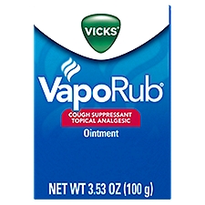 VICKS VapoRub Cough Suppressant Topical Analgesic Ointment, 3.53 oz, 3.53 Ounce
