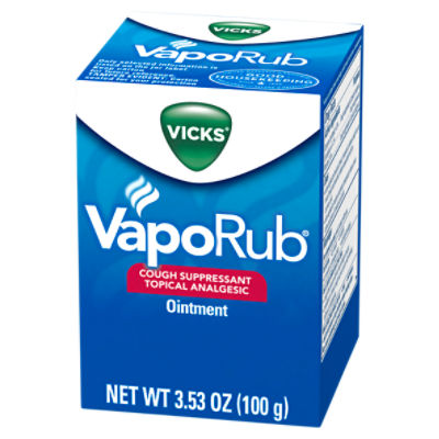 VICKS VapoRub Cough Suppressant Topical Analgesic Ointment, 3.53 oz