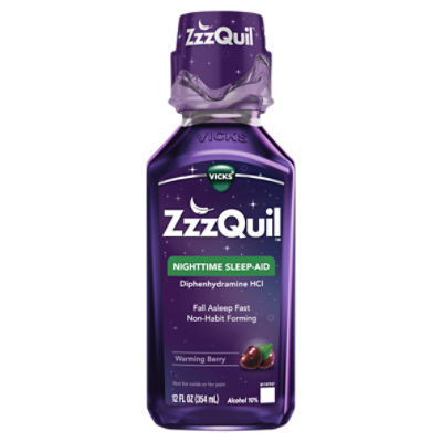 VICKS ZzzQuil Warming Berry Nighttime Sleep-Aid Liquid, 12 fl oz