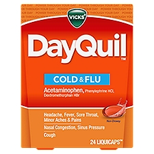 VICKS DayQuil Non-Drowsy Cold & Flu, LiquiCaps, 24 Each