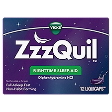 VICKS ZzzQuil Nighttime Sleep-Aid Liquicaps, 12 count