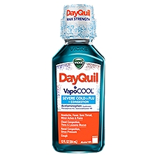 Vicks DayQuil VapoCool Severe Cold & Flu + Congestion Liquid, 12 fl oz 