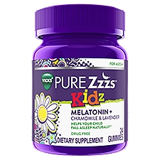 VICKS Pure Zzzs Kidz Melatonin + Chamomile & Lavender Dietary Supplement, for Ages 4+, 24 count