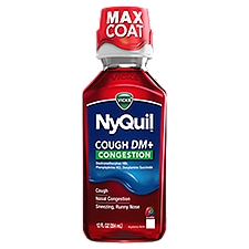VICKS NyQuil Cough DM+ Congestion Nighttime Relief Liquid, 12 fl oz
