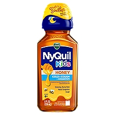 VICKS NyQuil Kids Honey Cold & Cough + Congestion Nighttime Relief Liquid, Ages 6+, 8 fl oz