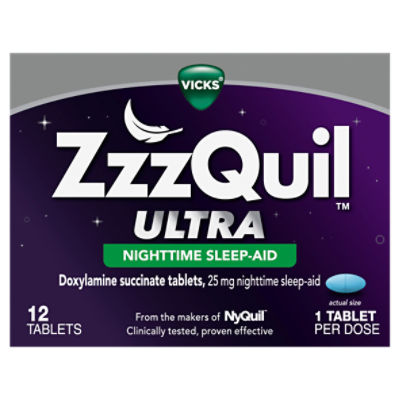 Vicks ZzzQuil Ultra Nighttime Sleep-Aid Tablets, 12 count, 12 Each