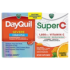 Vicks Daytime Convenience Pack, DayQuil Liquicaps and SuperC Dietary Supplement, 26 Each