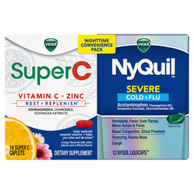 Vicks Super C Dietary Supplement and Nyquil Liquicaps, Nighttime