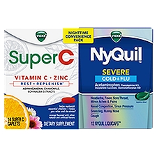 Vicks Super C Dietary Supplement and Nyquil Liquicaps, Nighttime Convenience Pack, 1 Each