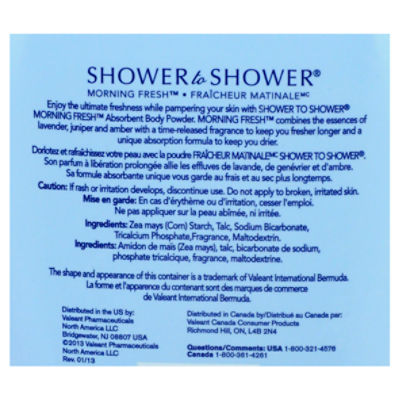 Shower to Shower Morning Fresh Absorbent Body Powder - 13 oz