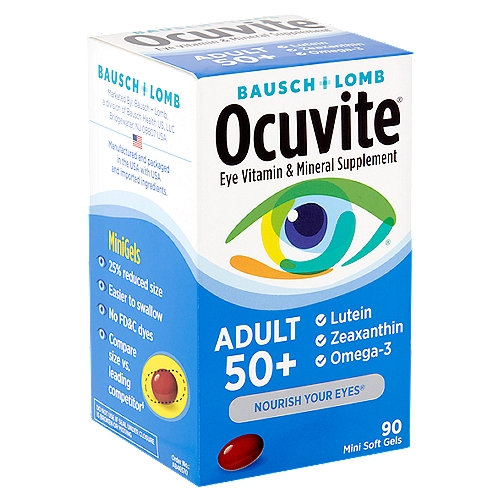 Bausch + Lomb Ocuvite Eye Vitamin & Mineral Supplement, Adult 50+, 90 count