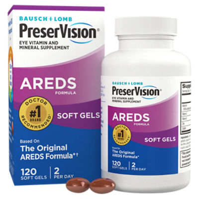 Bausch + Lomb PreserVision AREDS Formula Eye Vitamin and Mineral Supplement, 120 count
