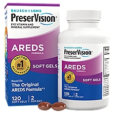 Bausch + Lomb PreserVision AREDS Formula Eye Vitamin and Mineral Supplement, 120 count, 120 Each