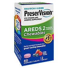 Bausch + Lomb PreserVision AREDS 2 Mixed Berry Flavor Eye Vitamin and Mineral Supplement, 60 count
