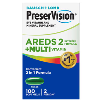 Bausch + Lomb PreserVision AREDS 2 Eye Vitamin and Mineral Supplement, 100 count