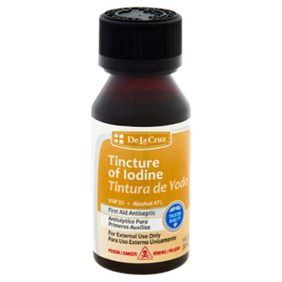 De La Cruz Tincture of Iodine First Aid Antiseptic, 1 fl oz