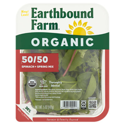 Earthbound Farm Organic 50/50 Spinach + Spring Mix, 5 oz