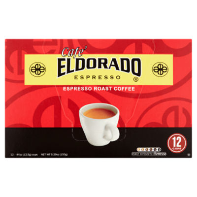 Cafe' Eldorado Espresso Roast Coffee Pods K-Cup Pods, .44 oz, 12 count