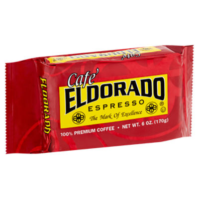 Cafe' Eldorado Espresso 100% Premium Coffee, 6 oz