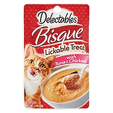 Delectables Lickable Treat for Cats, Bisque with Tuna & Chicken, 1.4 Ounce