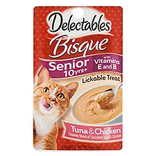 Delectables Bisque Tuna & Chicken Lickable Treat for Cats, Senior 10 yrs+, 1.4 oz