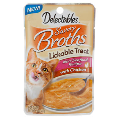 Delectables Savory Broths with Chicken Lickable Treat for Cats