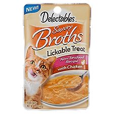 Delectables Savory Broths with Chicken, Lickable Treat for Cats, 1.4 Ounce