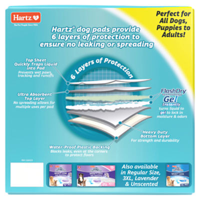 Hartz Dog Pads, Unscented, Regular Size