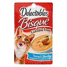 Delectables Bisque  Lickable Treat for Cats, Tuna & Shrimp, 1.4 Ounce