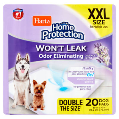 Hartz Home Protection Lavender Scent Odor Eliminating Dog Pads, XXL Size, 20 count, 20 Each