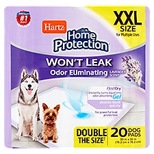 Hartz Home Protection Lavender Scent Odor Eliminating XXL Size, Dog Pads, 20 Each