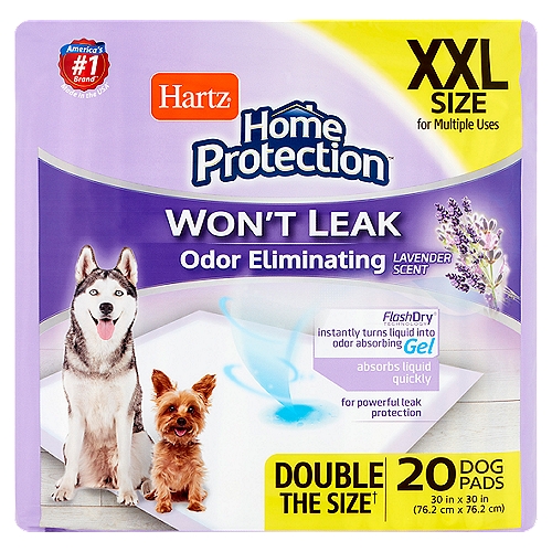Hartz Home Protection Lavender Scent Odor Eliminating Dog Pads, XXL Size, 20 count