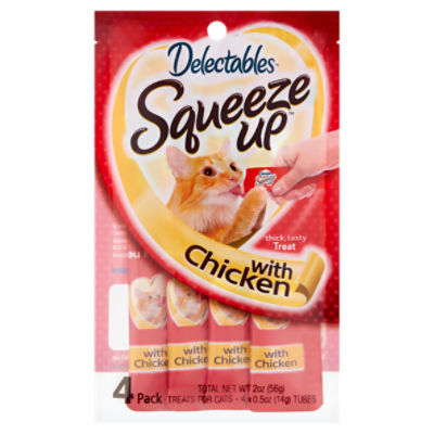 Delectables Squeeze Up Treats for Cats with Chicken, 0.5 oz, 4 count, 0.5 Ounce