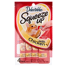 Delectables Squeeze Up Treats for Cats with Chicken, 0.5 oz, 4 count, 0.5 Ounce