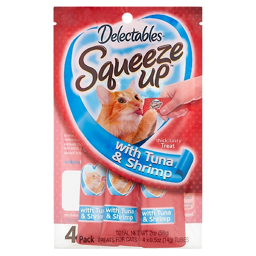 Delectables Squeeze Up Treats for Cats with Tuna & Shrimp, 0.5 oz, 4 count