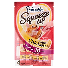Delectables Squeeze Up Treats for Cats, Chicken Senior 10yrs+, 2 Ounce