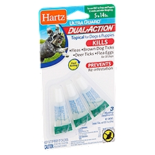 Hartz Ultra Guard Dual Action Topical for Dogs & Puppies, 3 Each