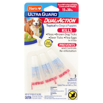 Hartz Ultra Guard Dual Action Topical for Dogs & Puppies, 3 count, 0.066 fl oz ShopRite