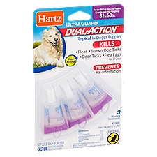 Hartz Ultra Guard Dual Action Topical for Dogs & Puppies, 3 Each