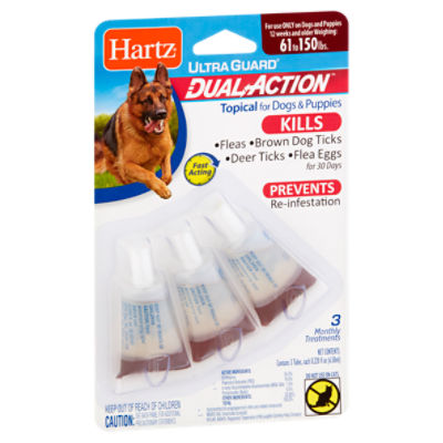 Hartz Ultra Guard Dual Action Topical for Dogs & Puppies, 0.220 fl oz, 3 count