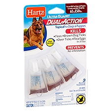 Hartz Ultra Guard Dual Action Topical for Dogs & Puppies, 0.220 fl oz, 3 count