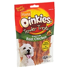 Hartz Oinkies Tender Treats Wrapped with Real Chicken Chews for Dogs, 18 count, 6.7 oz, 18 Each