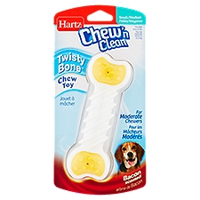 Hartz Chew'n Clean Chew Toy, Twisty Bone Bacon Scented Small/Medium, 1 Each